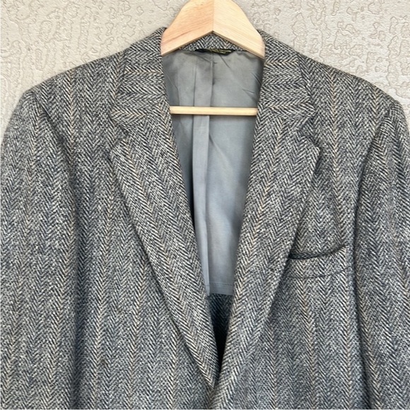Harris Tweed‎ Vintage Stafford Wool Herringbone Sports Coat Blazer Jacket - Picture 3 of 12